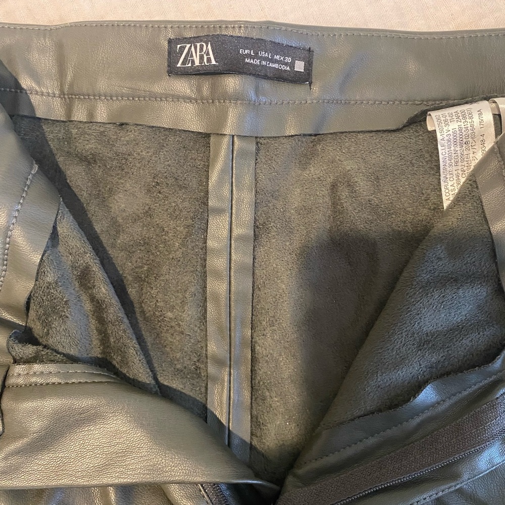 Zara Green Faux Leather Pants